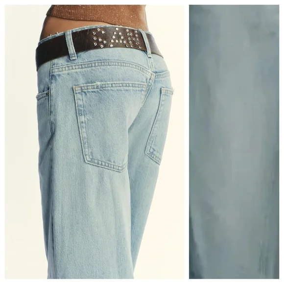 NWOT. Zara Light Blue Low-Rise Denim Bermuda Shorts. Size 6.